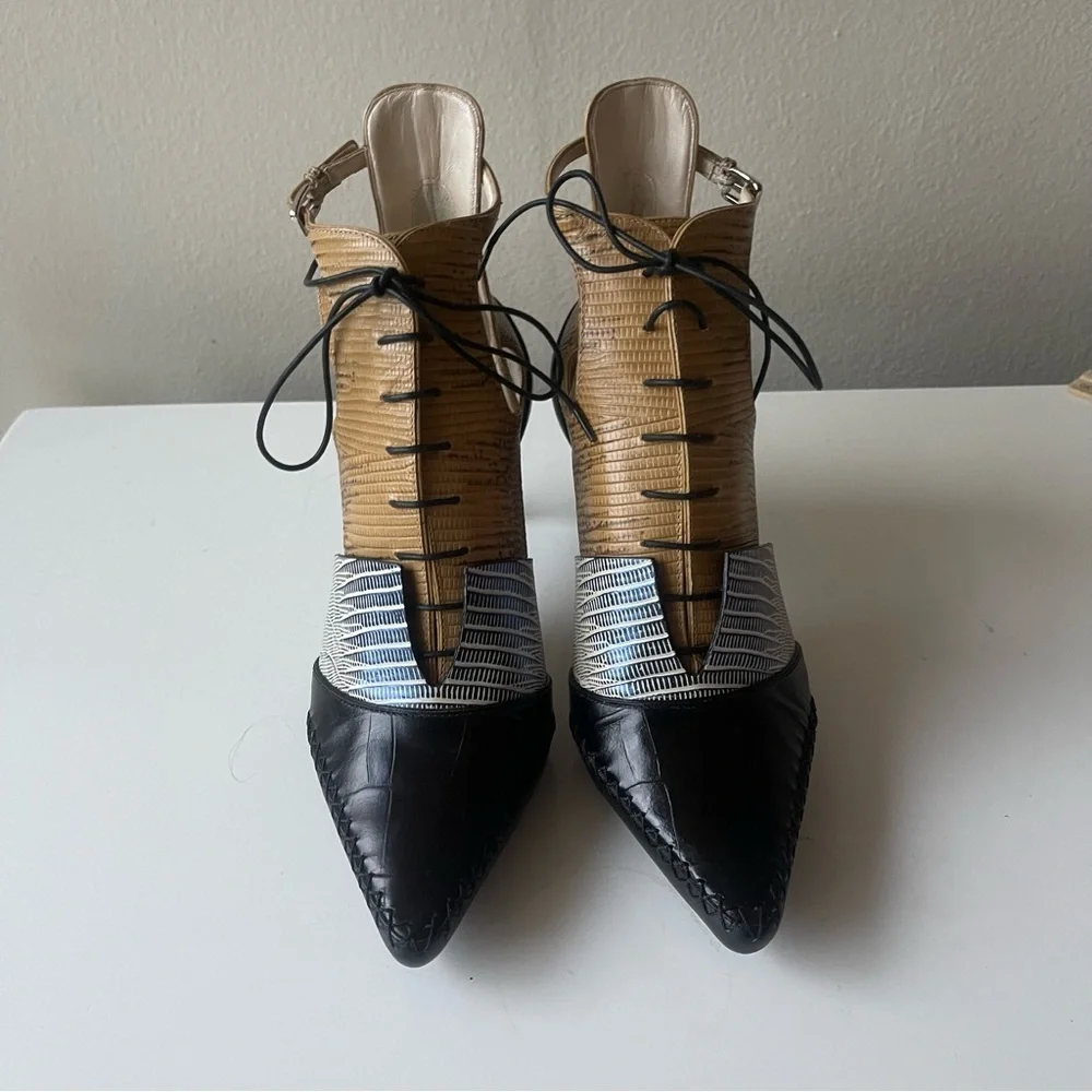 DIOR lace‎ up bootie heels size 6.5  New in Box AUTHENTIC